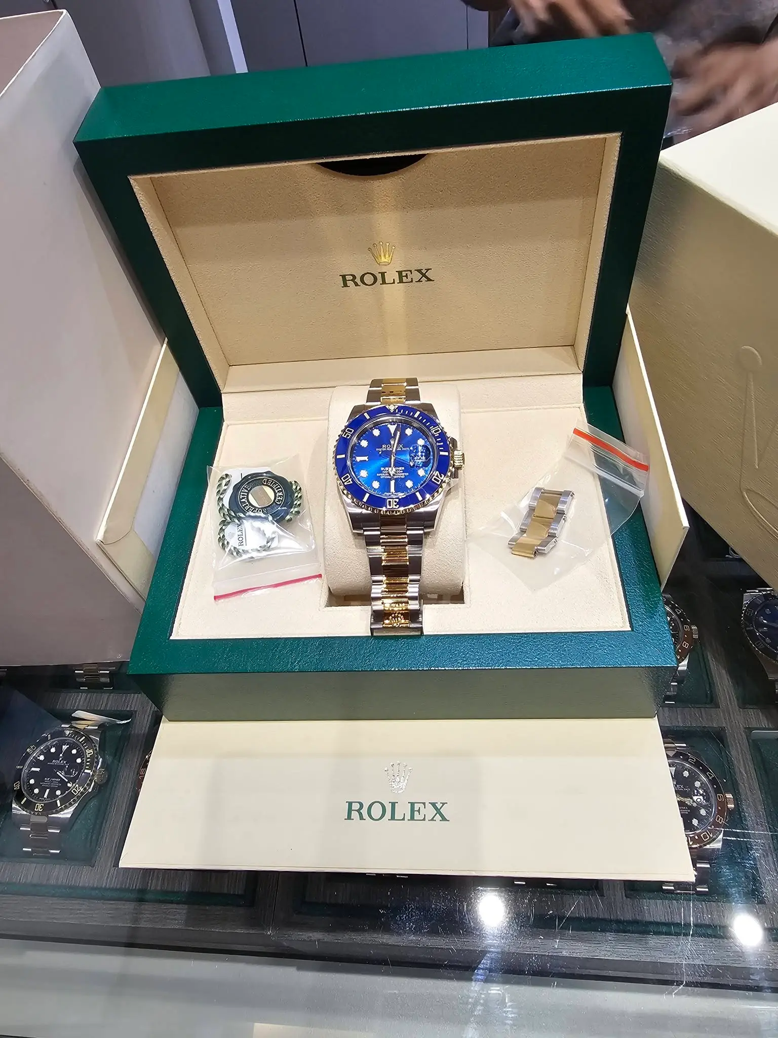 Submariner Μπλε που παραδόθηκε — αρχικό κουτί